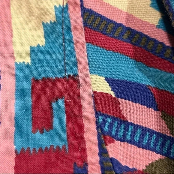 Wrangler Vintage 90’s Brush Popper Button Up Long Sleeve Pink Turquoise Blue EUC - Picture 6 of 6